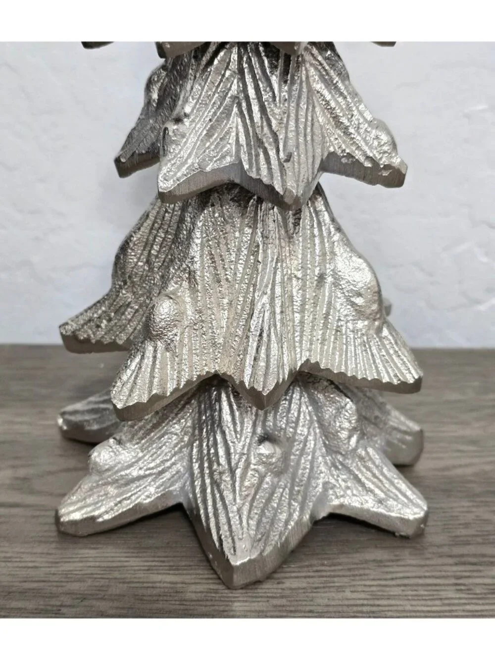Heavy Metal Silver Christmas Tree Centerpiece Star Topper 14